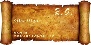 Riba Olga névjegykártya